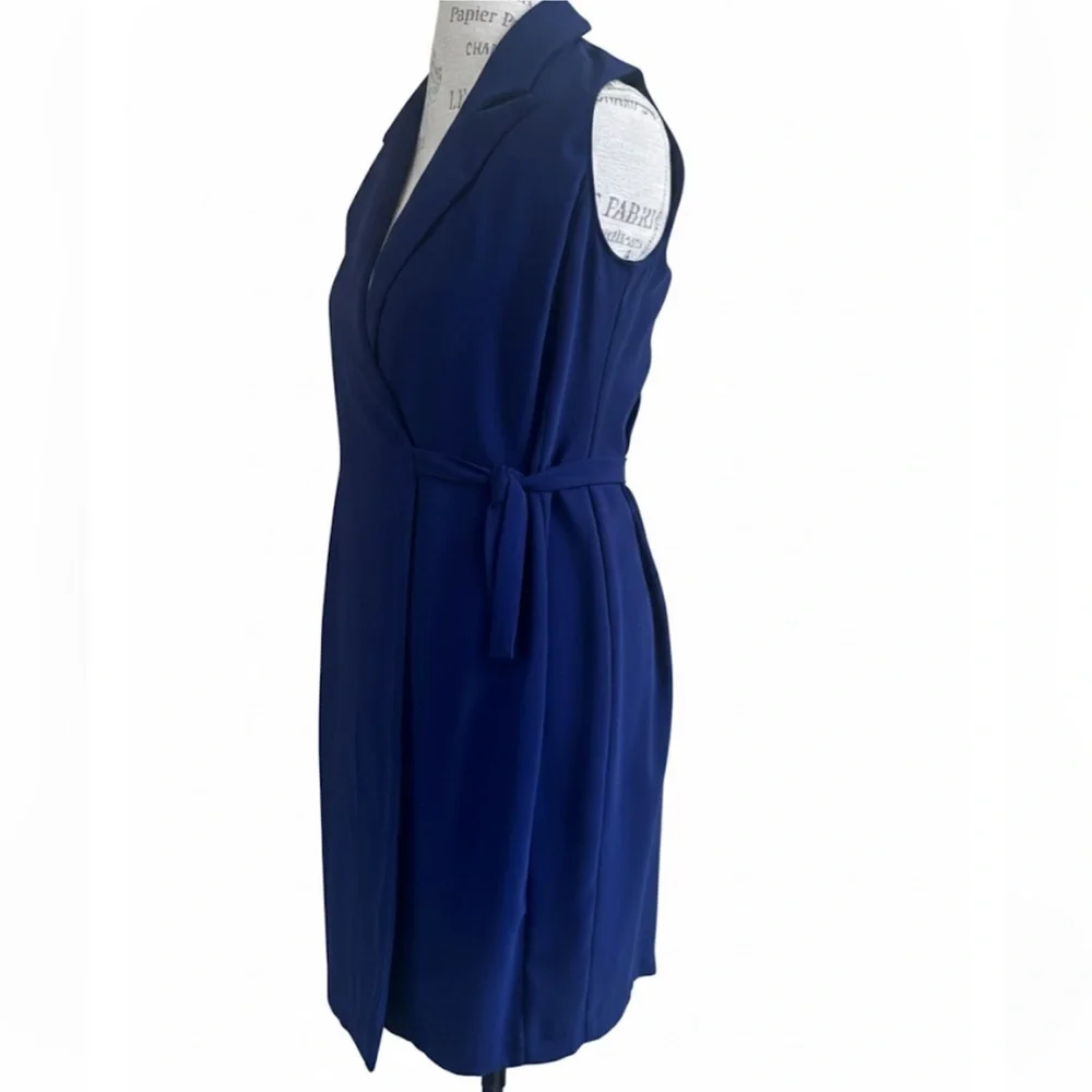Amanda Uprichard “Montreal” Sleeveless Blue Wrap Dress Small Excellent Condition